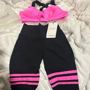 Bombshell Sportswear Pink and Black Leggings